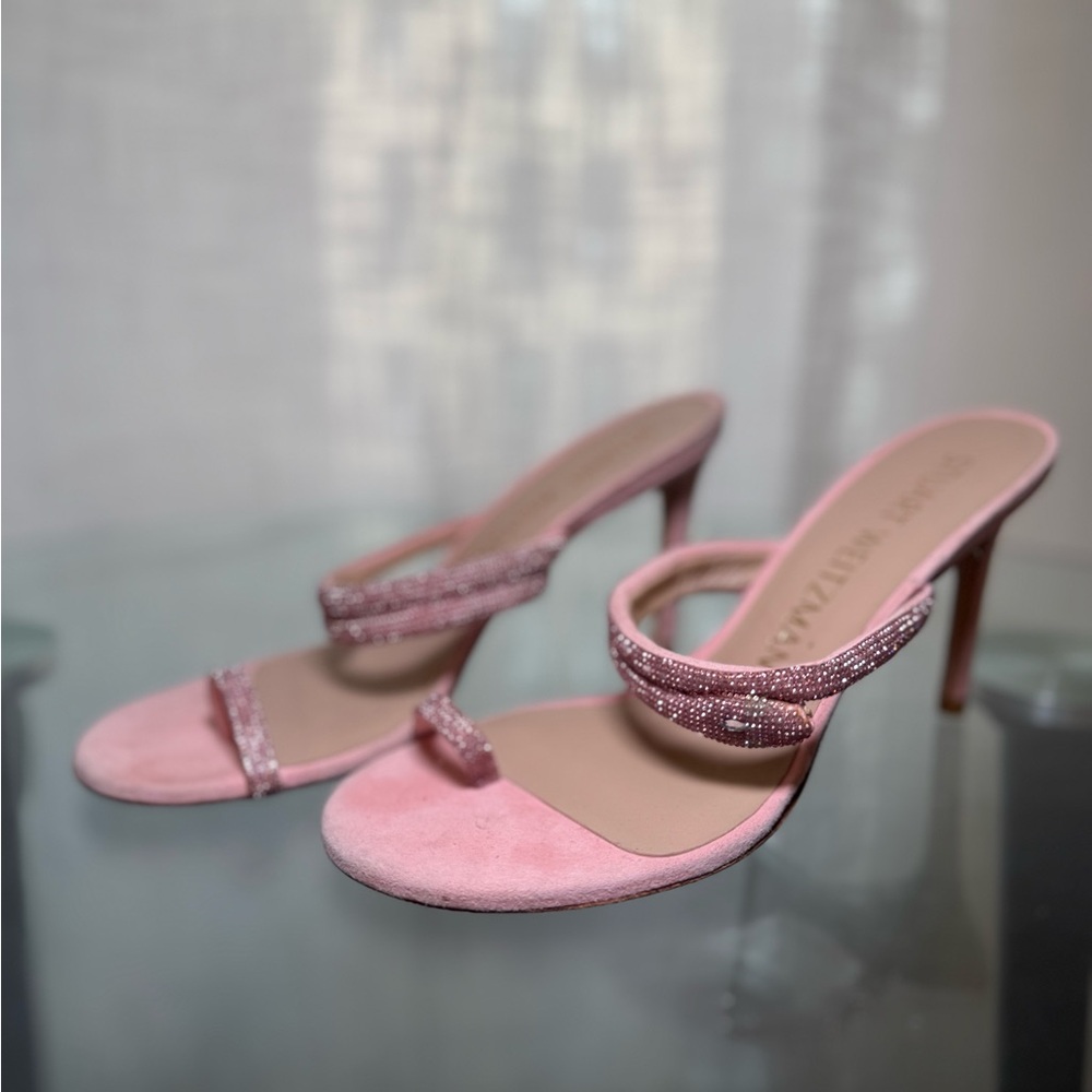 Stuart Weitzman Blush Crystal Heels